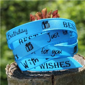 Sentiment Birthday Ribbon - Island Blue
